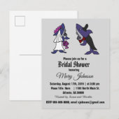 Invitation Carte Postale Amusante mariée de requin et Mariage de chambre (Devant / Derrière)