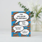 Invitation Carte Postale Amusants Bonne fête d'anniversaire moderne Bleu Co (Debout devant)