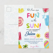 Invitation Carte Postale amusement au soleil (Devant / Derrière)