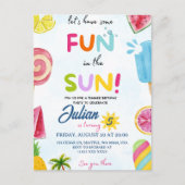 Invitation Carte Postale amusement au soleil (Devant)