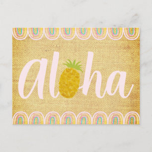 Invitation Carte Postale Ananas Chic Aloha