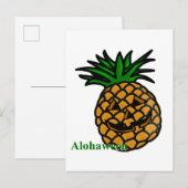 Invitation Carte Postale ananas hawaii halloween (Devant / Derrière)