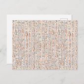 Invitation Carte Postale ancient egypt hieroglyphes pattern background hist (Devant / Derrière)