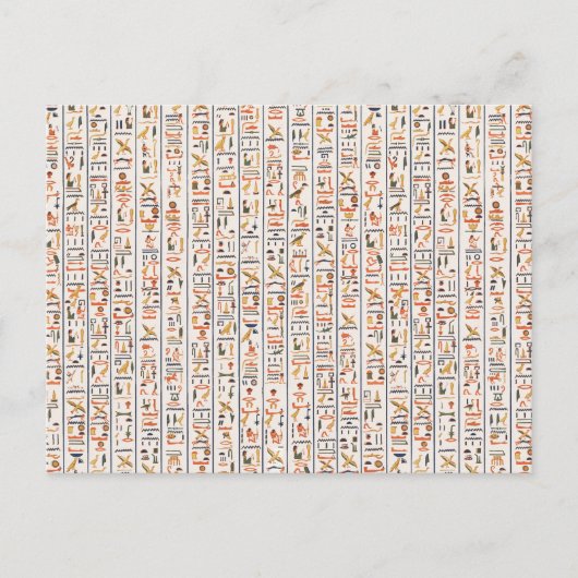 Invitation Carte Postale ancient egypt hieroglyphes pattern background hist (Devant)