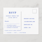 Invitation Carte Postale Ancre bleue marine | Mariage RSVP (Dos)