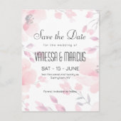 Invitation Carte Postale Anémone rose mariage floral Enregistrer la date (Devant)