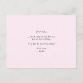 Invitation Carte Postale Anémones roses à l'aquarelle Veux-tu être ma demoi (Dos)