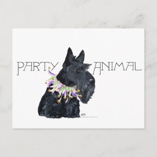 Invitation Carte Postale Animal de fête Scottish Terrier