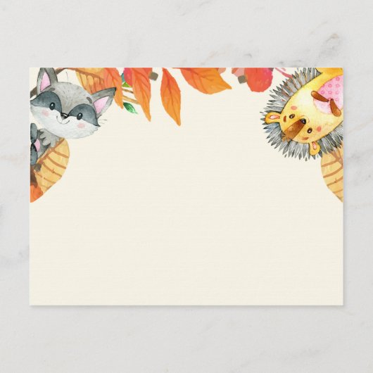 Invitation Carte Postale Animal Rustic citrouille Apportez un insert de liv (Dos)