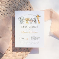 Animaux de la jungle tribale Baby shower d'éléphan