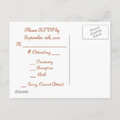 Invitation Carte Postale Anneaux RSVP (Dos)