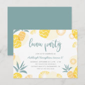 Invitation Carte Postale Anniversaire de l'ananas jaune doux Luau (Devant / Derrière)