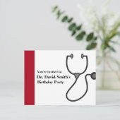 Invitation Carte Postale Anniversaire de médecin (Debout devant)