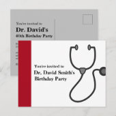 Invitation Carte Postale Anniversaire de naissance du docteur (Devant / Derrière)