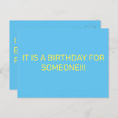 INVITATION CARTE POSTALE ANNIVERSAIRE DE QUELQU'UN (Devant / Derrière)