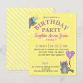Invitation Carte Postale Anniversaire d'enfant jaune (Devant / Derrière)