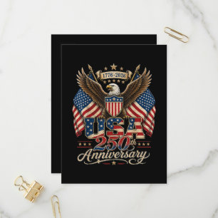 Invitation Carte Postale Anniversaire des 250 ans d'Amérique USA 1776 2026