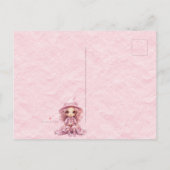 Invitation Carte Postale Anniversaire d'Halloween rose Kawaii (Dos)