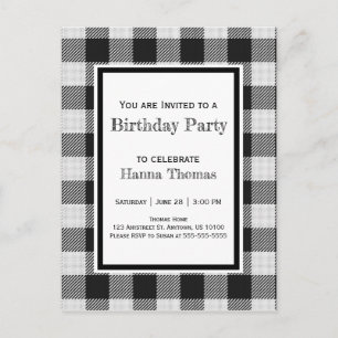 Invitation Carte Postale Anniversaire du buffle noir