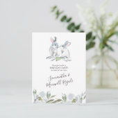 Invitation Carte Postale Anniversaire du Bunny de printemps (Debout devant)