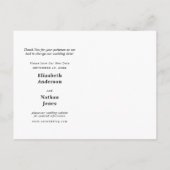 Invitation Carte Postale Annonce de changement de date de mariage au dernie (Dos)