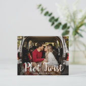 Invitation Carte Postale Annonce de changement de date de mariage au dernie (Debout devant)