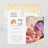 Invitation Carte Postale Annonce de naissance Bébé Arc-en-ciel (Devant / Derrière)