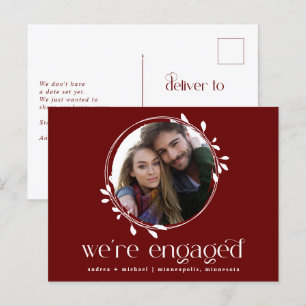 Invitation Carte Postale Annonce de photo de fiançailles d'hiver Mariage