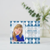 Invitation Carte Postale Annonces photo Jacquard Motif (Debout devant)