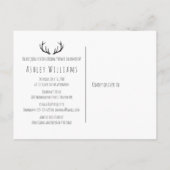Invitation Carte Postale Antlers De Cerfs Rustiques Chaussure Mariale manus (Dos)