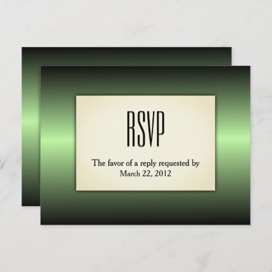 Invitation Carte Postale Apple Green Shine RSVP avec Entree Choix (Devant / Derrière)