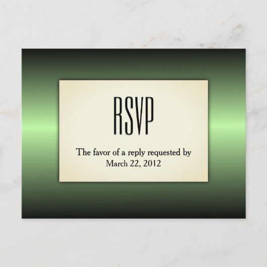 Invitation Carte Postale Apple Green Shine RSVP avec Entree Choix (Devant)