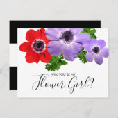 Invitation Carte Postale Aquarelle Be My Flower Girl Bridesmaid Postcard (Devant / Derrière)