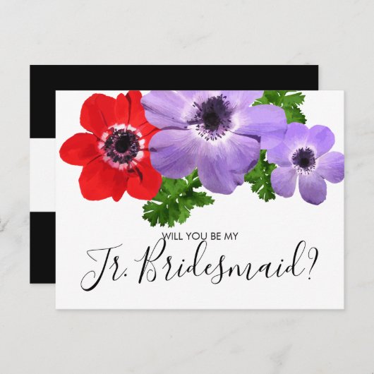 Invitation Carte Postale Aquarelle Be My Jr Junior Bridesmaid Postcard (Devant / Derrière)