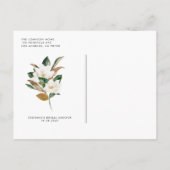 Invitation Carte Postale Aquarelle Blanc Magnolia Rustique Bébé Brunch (Dos)