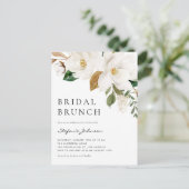 Invitation Carte Postale Aquarelle Blanc Magnolia Rustique Bridal Brunch (Debout devant)