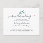 Invitation Carte Postale Aquarelle botanique petite écriture de mariage mis (Devant)