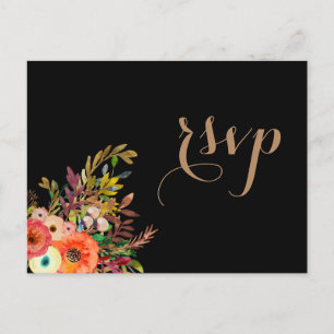Invitation Carte Postale Aquarelle brillante Florales Mariage RSVP Invitati