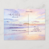 Invitation Carte Postale Aquarelle de plage rose soleil RSVP (Dos)