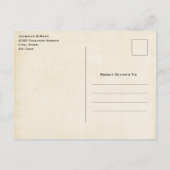 Invitation Carte Postale Aquarelle Désert Cactus et Montagnes (Dos)