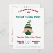 Invitation Carte Postale Aquarelle dessin gnome de Noël Personnalisé (Devant / Derrière)