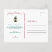 Invitation Carte Postale Aquarelle dessin gnome de Noël Personnalisé (Dos)