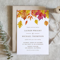 Aquarelle en chute Feuille Automne Mariage QR Code