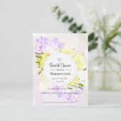 Invitation Carte Postale Aquarelle Fête des mariées Fleurs Freesia (Debout devant)