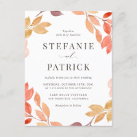 Aquarelle Feuillage d'automne Mariage de couronne