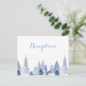 Invitation Carte Postale Aquarelle Flammes de neige en bois Mariage hiverna (Debout devant)