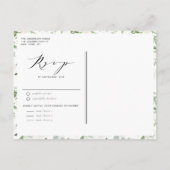 Invitation Carte Postale Aquarelle Fleurs blanches et Mariage de verdure (Dos)