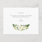 Invitation Carte Postale Aquarelle Fleurs blanches Proposition Fleur fille (Dos)