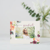 Invitation Carte Postale Aquarelle Fleurs d'automne Diplôme photo (Debout devant)