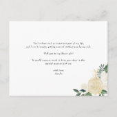 Invitation Carte Postale Aquarelle Fleurs d'ivoire Rustique Be My Flower Gi (Dos)